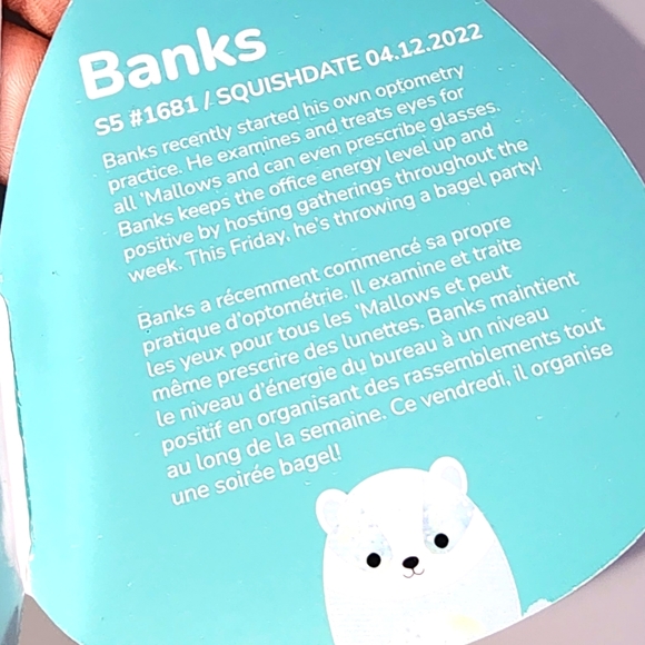 🎂BANKS 🦡 Blue Tie Dyed Badger Original Squishmallow by Kelly Toy ☆》NWT《 - Picture 4 of 8